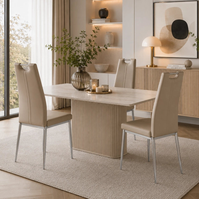 krzesła F261 cappuccino przy stole